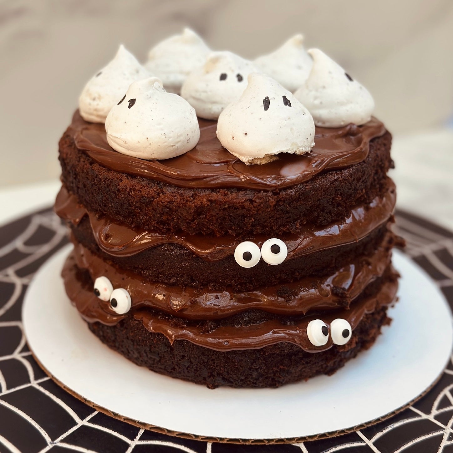 Fudgy Ghost Cake