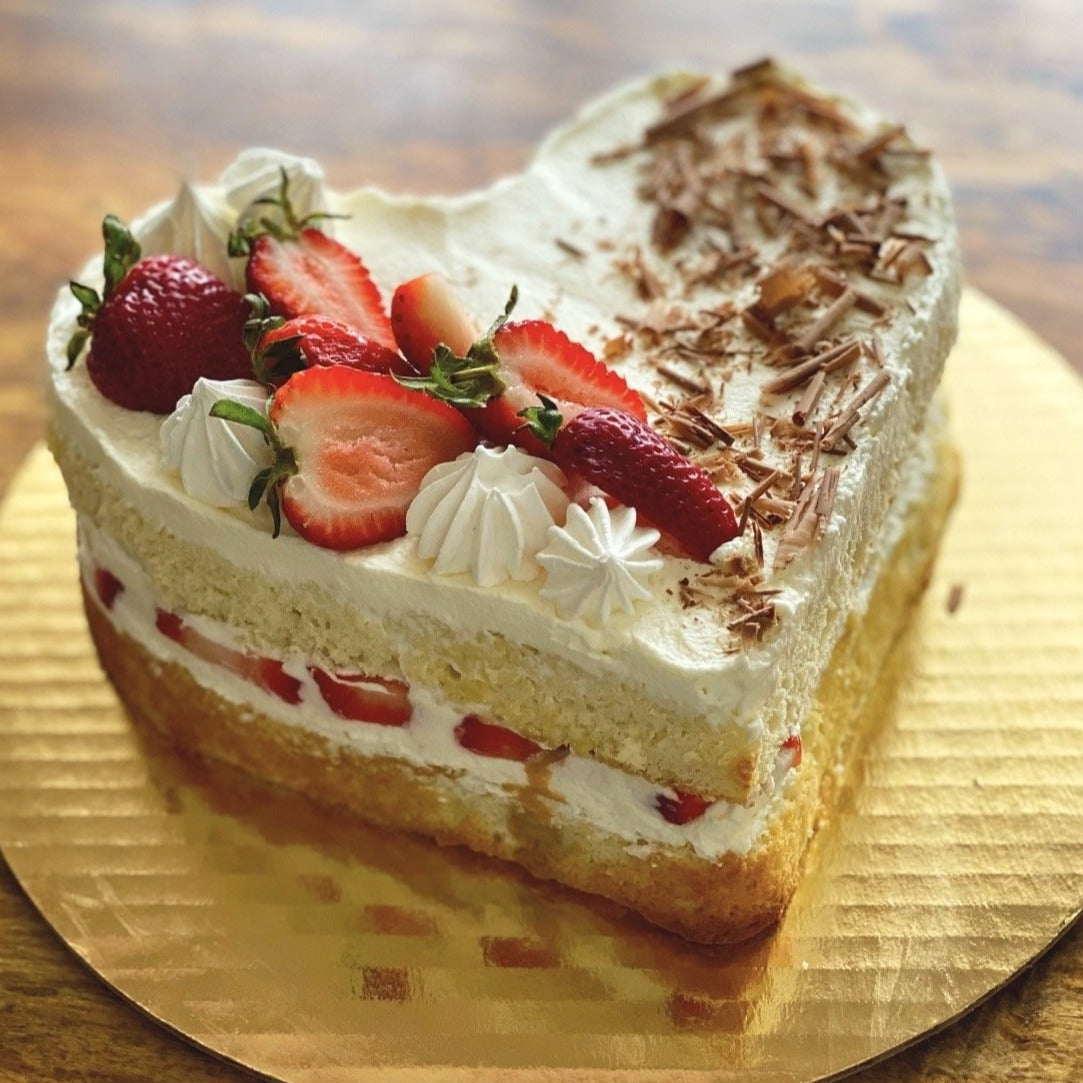 Heart Strawberry Cream Cake - Latin Bakery Austin